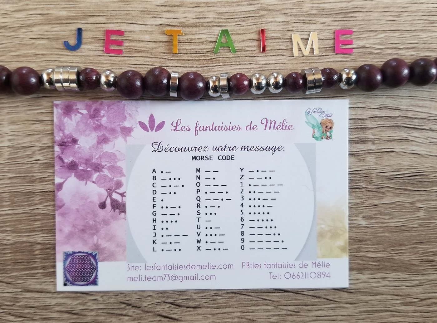 Bracelet « je t'aime » homme, bois