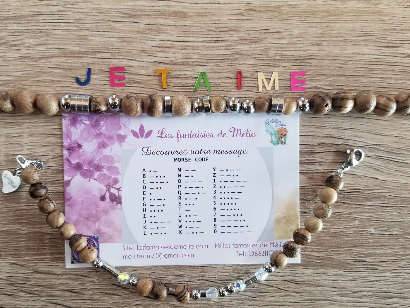 Bracelets « je t'aime » elle et lui, bois